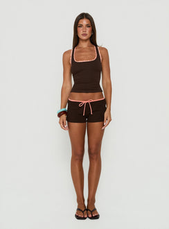 Karhlie Micro Shorts Brown / Coral