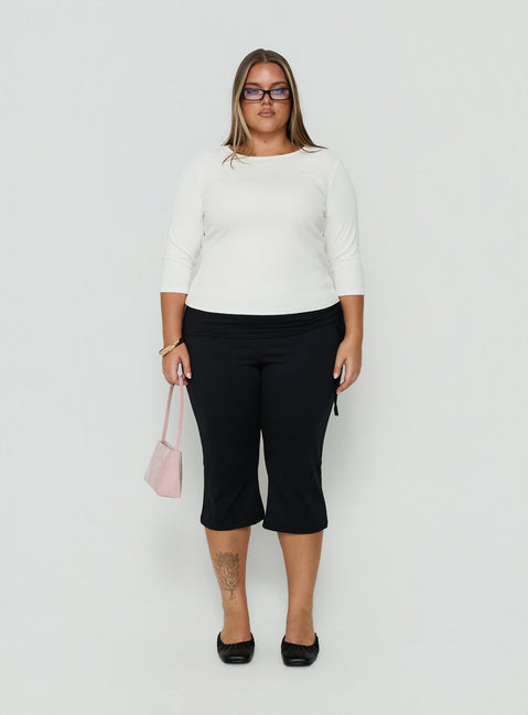 Elaia 3/4 Sleeve Top White Curve