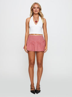   side view of model wearing Princess Polly Chloette Mini Skirt Multi Mini Skirts Skirts 