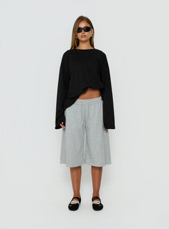 Settle Down Long Sleeve Top Black