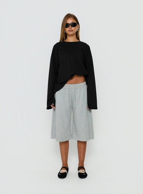 Settle Down Long Sleeve Top Black