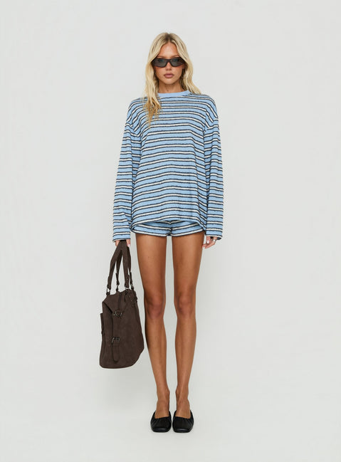 Meradith Long Sleeve Top Blue Stripe