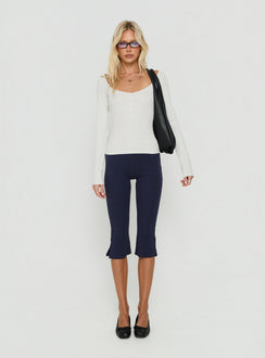 Keslie Long Sleeve Henley Top Grey