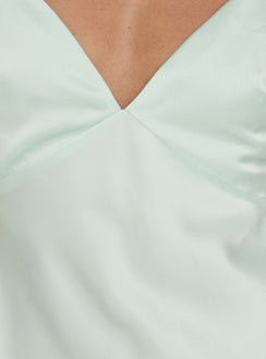 Flip A Switch Satin Lace Slip Maxi Dress Mint
