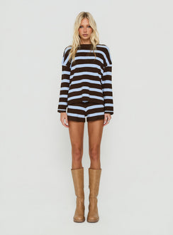 Henrea Knit Sweater Brown / Blue Stripe