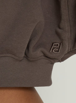 A closer look at the Lanna Fleece Zip Through Cropped Hoodie Grey in womens-jumpers with short length product Princess Polly
