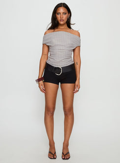 Hailley Off Shoulder Top Stripe