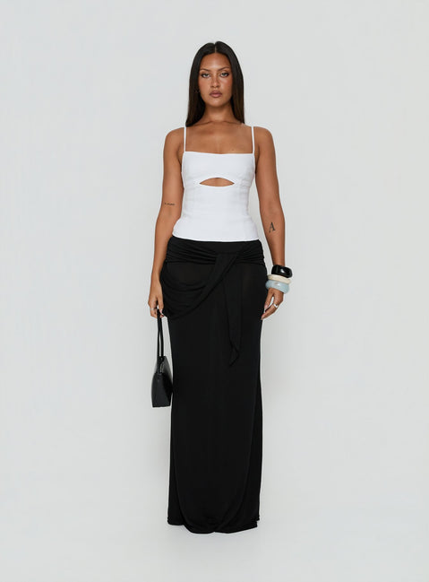 Crafted with the Samelia Wrap Maxi Skirt Black womens-skirts maxi Princess Polly