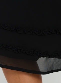 product Princess Polly Clarabella Frill Midi Skirt Black Midi Skirts 
