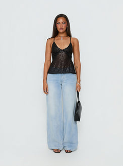 Opaline Sequin Cami Top Black