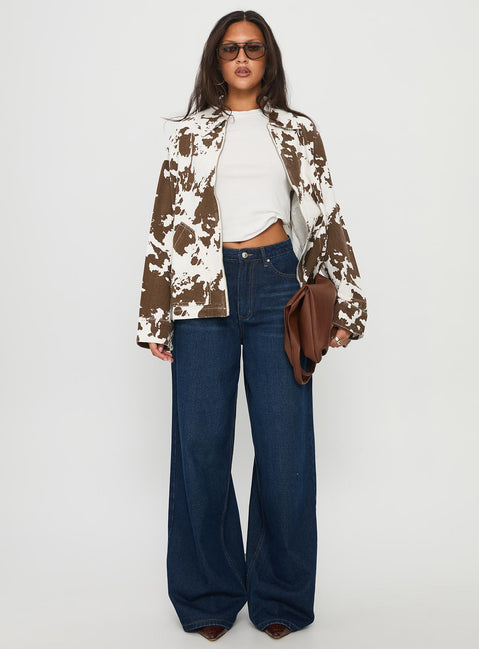 Another Life Zip Through Jacket Cow