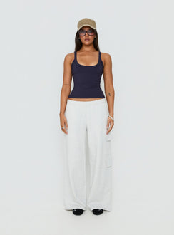 Kasper Cinched Longline Tank Top Navy