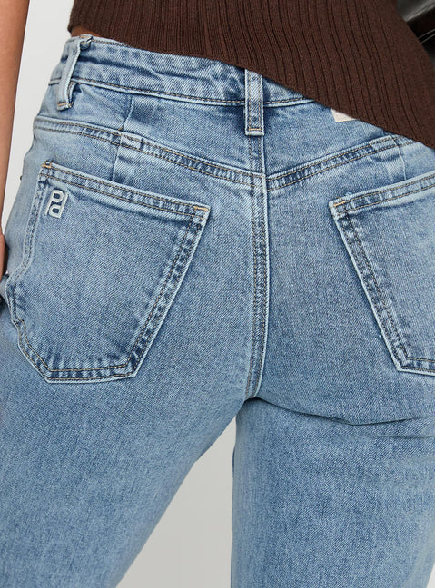 product Princess Polly Magic Mirror Mid Rise Bootleg Jeans Ice Wash Mid Rise 
