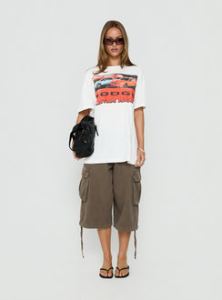 Dodge Electric Muscle Oversized Graphic Tee White
