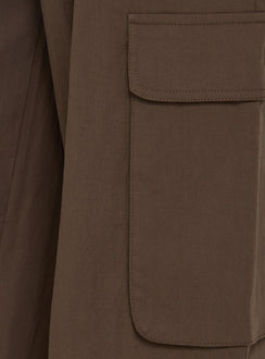 Crafted with the Lunea Concealed Waistband Cargo Pants Brown womens-regular-pants featuring high-rise detail Princess Polly