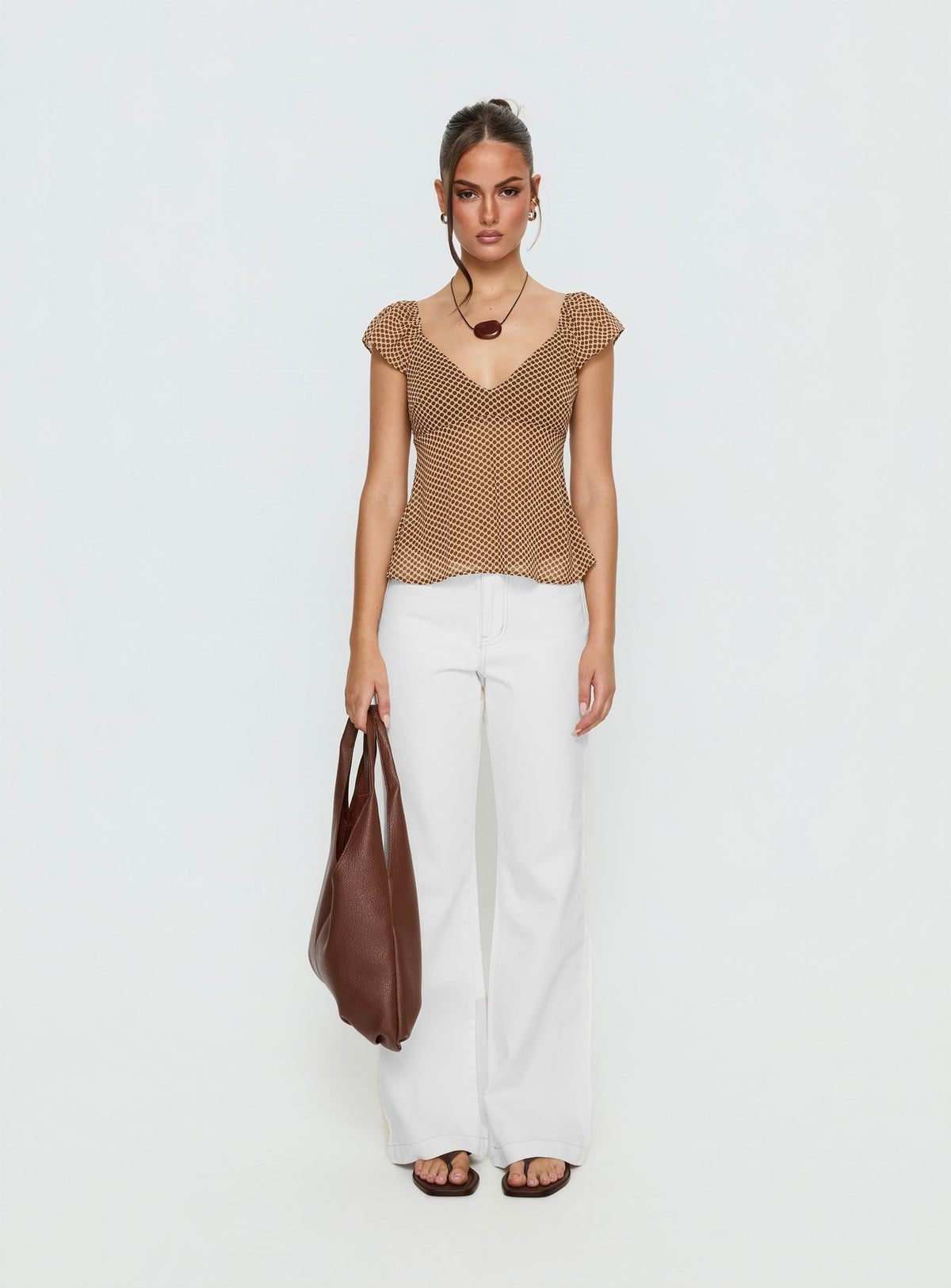 Jazz Club Top Brown Polka