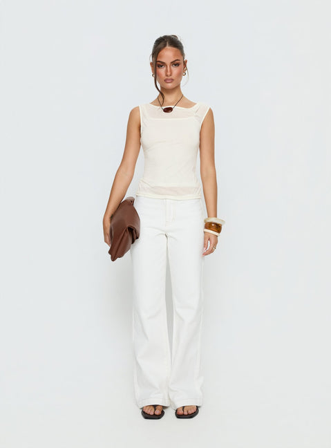 Skaia Layered Sheer Top Cream