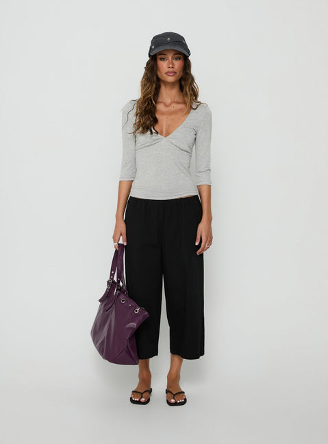 Lunea Concealed Waistband 3/4 Pant Black Petite