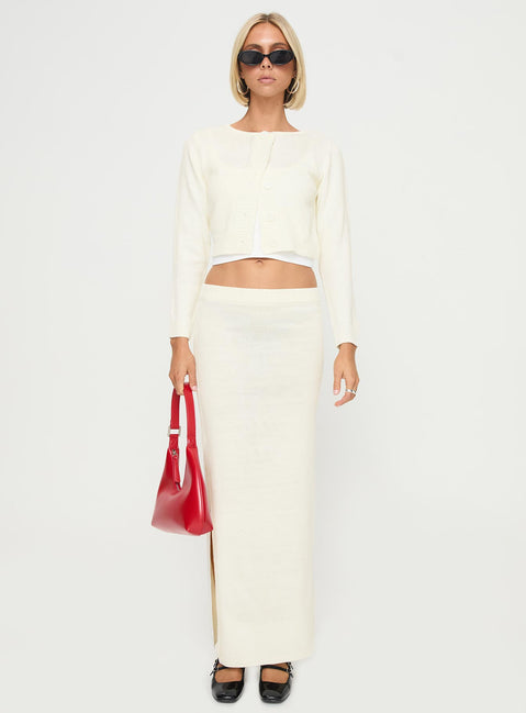 product Princess Polly Collase Knit Sweater Cream cropped 