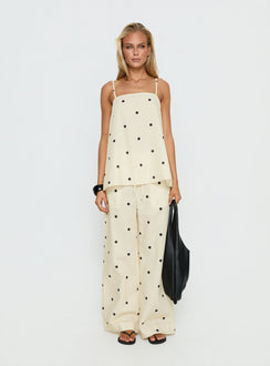 Bellara Longline Cami Top Yellow Polka
