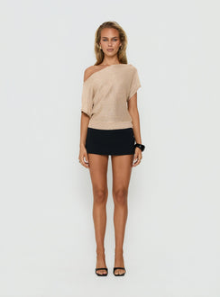 Kysa Off Shoulder Knit Top Gold