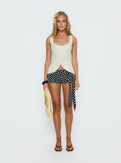 Spirito Vest Top White Polka