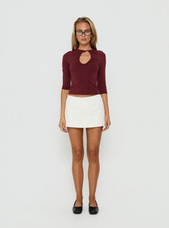 Stefenie Denim Skort Ecru
