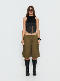 Allyza Baggy Cargo Shorts Olive Petite