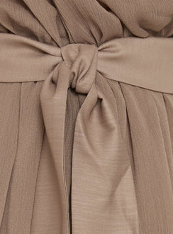 We Belong Together Strapless Blouson Mini Dress Mushroom
