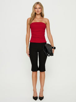 Mousse Strapless Top Red