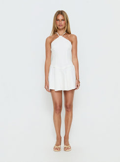 Hunnie Halter Mini Dress White