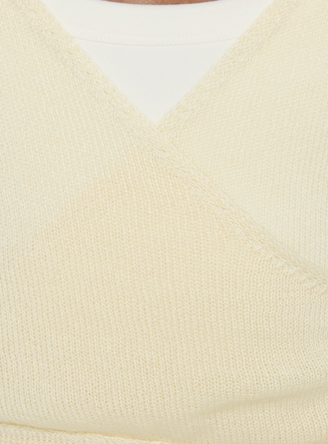 product Princess Polly Tonee Sheer Wrap Knit Cardigan Butter Cream cropped 