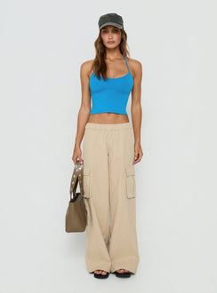 Cecilly Trim Racerback Top Blue