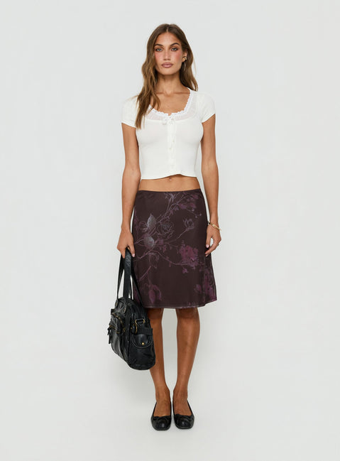 Laena Midi Skirt Purple Floral