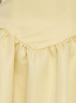 Soft Bloom Drop Waist Strapless Maxi Dress Yellow