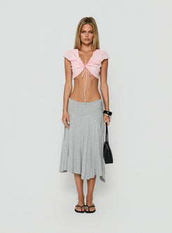 Cordelea Ruched Micro Crop Top Pink