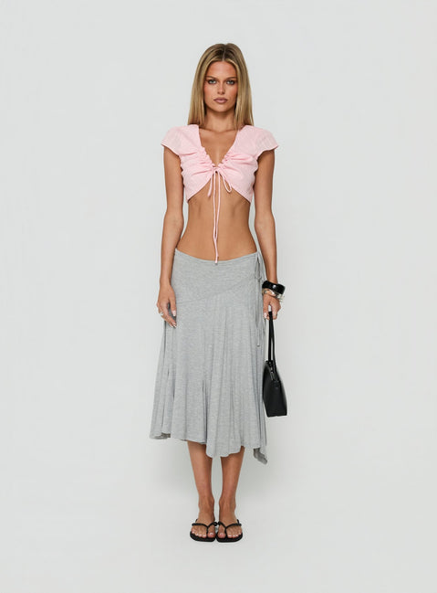 Cordelea Ruched Micro Crop Top Pink