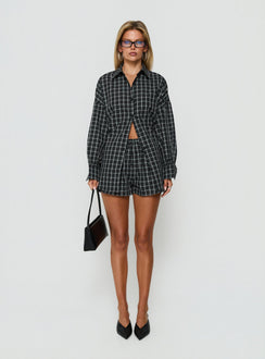 Quiny Long Sleeve Shirt Black Check