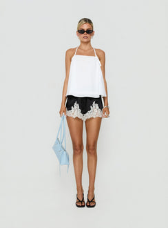Dearest Low Back Babydoll Top White