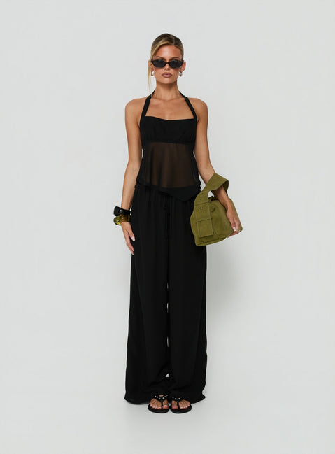 Finesse Halter Top Black