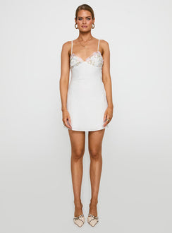 Hintz Satin Mini Dress White