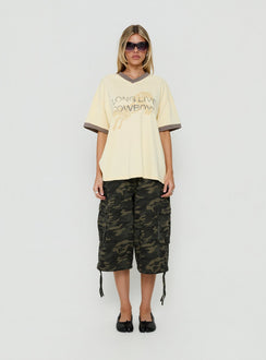 Long Live Cowboys V Neck Tee Butter