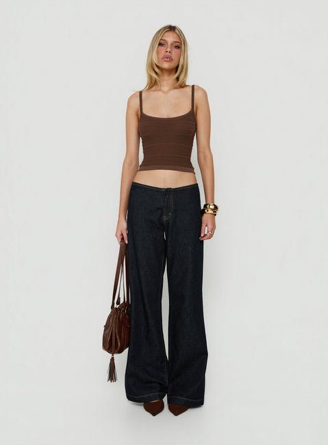 Wilah Knit Tank Top Brown