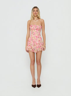 Delamere Mini Dress Pink Floral