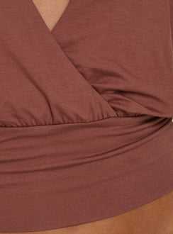 Arabele Halter Wrap Top Brown