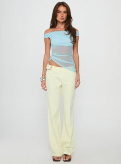 Vesira Mesh Off Shoulder Top Blue