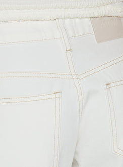 product Princess Polly Supercut Low Rise Baggy Pleat Jeans Cream Mid Rise Jeans Jeans 