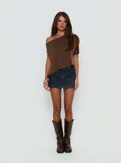 Nicolina Low Rise Denim Mini Skirt Raw Denim