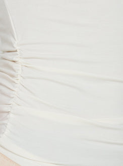 Luckiest Girl Off Shoulder Cinched Top Cream