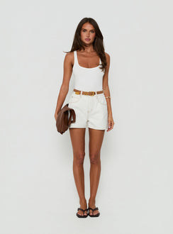 Tropicana Denim Shorts White